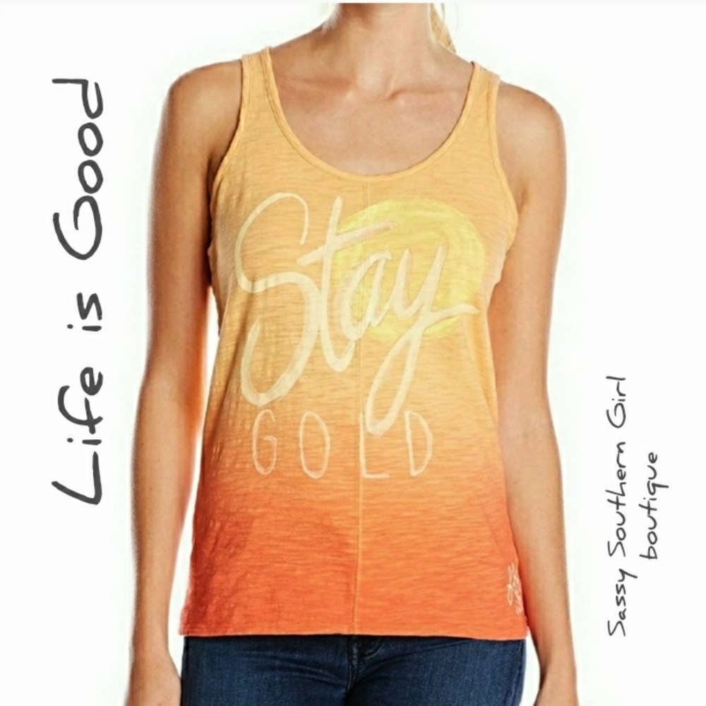 🆕⭐Life is good Stay Gold ombre tank top